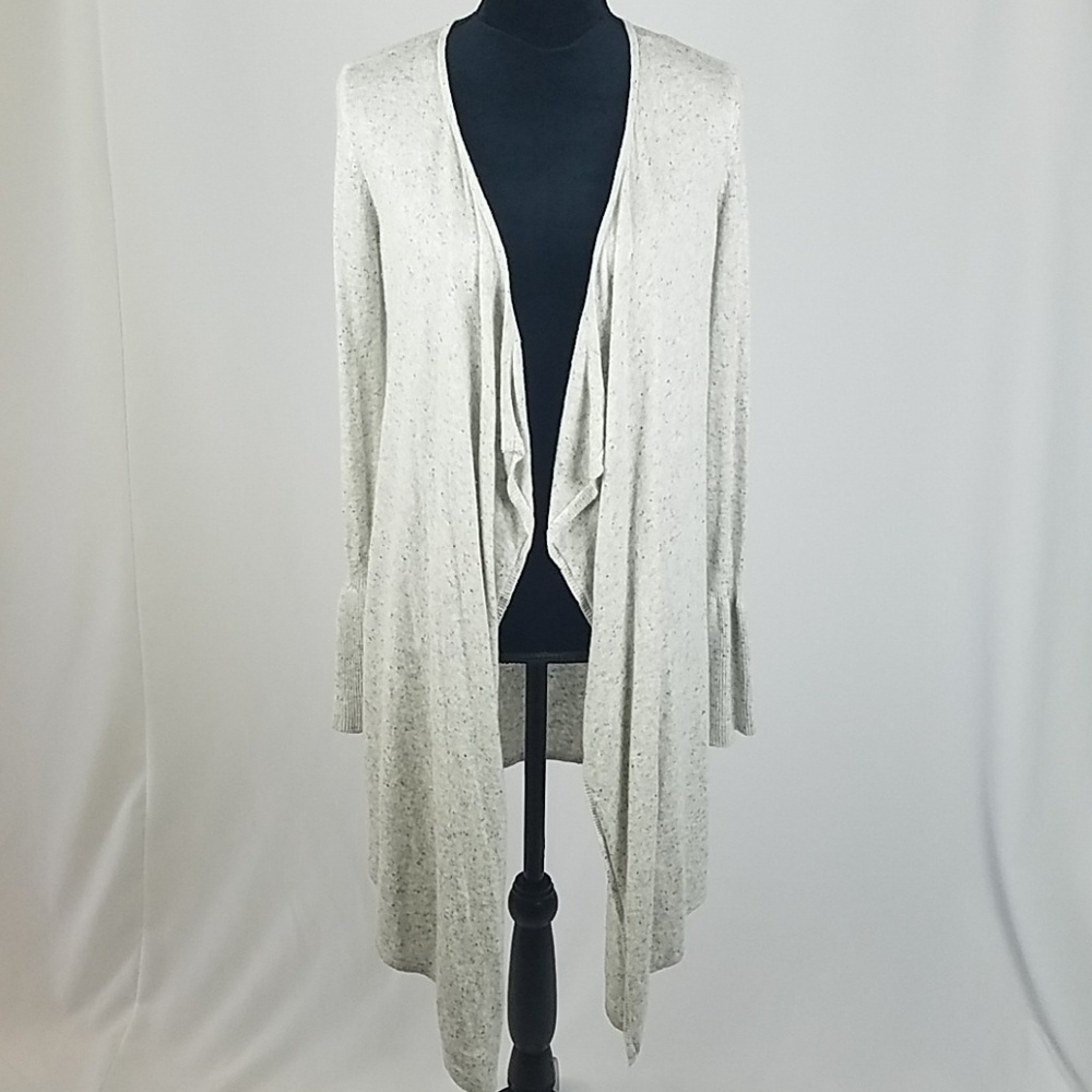 Anthropologie Moth women XS knit cardigan open front draper gray wool cashmere